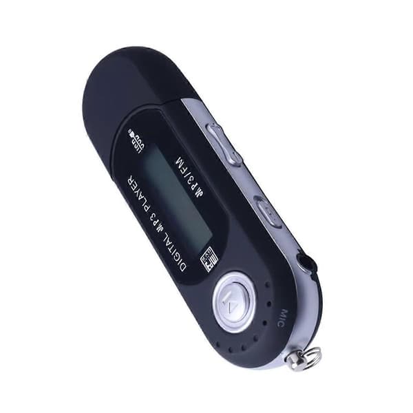 Bærbar USB MP3-afspiller Musikafspiller Digital LCD-skærm Sort
