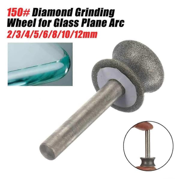 Diamantslibeskive til glasfly lige kantfas 6 mm skaft (2 mm)