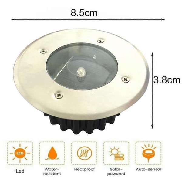 Grunnbelysning Gulv Terrasse Utendørs Hage LED Solcellelampe 2PCS