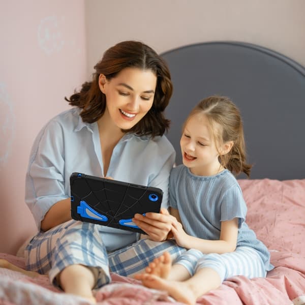 Samsung Galaxy Tab A9+ / A11+ Spider Silikon Hybrid PC Støtsikkert Deksel Svart Blå