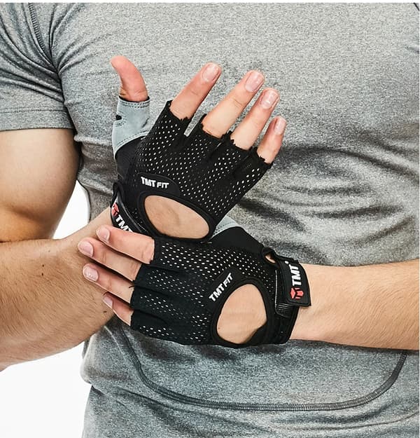 Halvfinger Gymhandskar Storlek Stora Viktlyftande Passform Grå Grey L 19.5-21.5cm