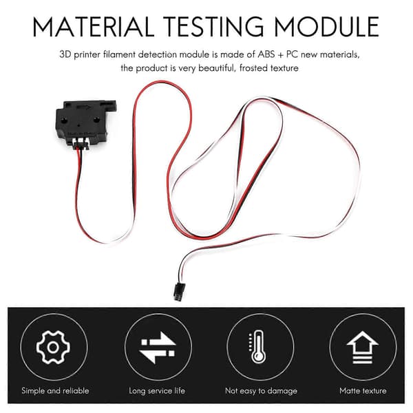 3D-printer filamentdeteksjonsmodul med 1M kabel Run-Out sensor material Runout detektor for Ender black