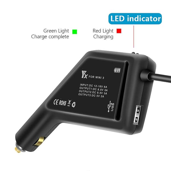 3-i-1 Batteri Billader Adapter Hurtigladere for Mini 3 Pro/MINI 3 Drone