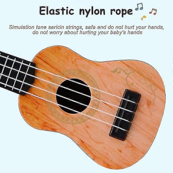 Mini Børne Simulation Trækorn Ukulele Klassisk Guitar Legetøj Musikinstrument Brown