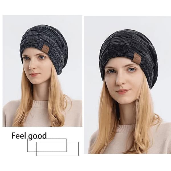 Dame Vinterhue XJYDNCG Elegant Varm Fleeceforet - Sort