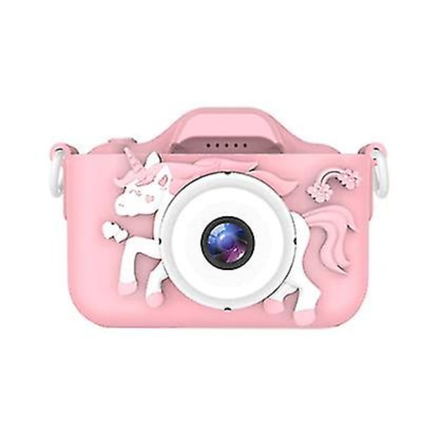 1080p barnkamera, Unicorn toddler för födelsedagsfestpresent, digital rosa