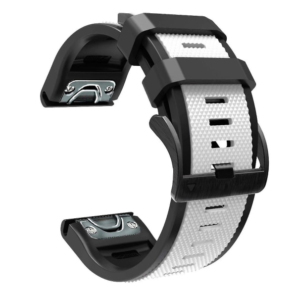 Klockband Watch Lätt att montera Silikon Snygg Slitstark 22/26 White and Black 22mm
