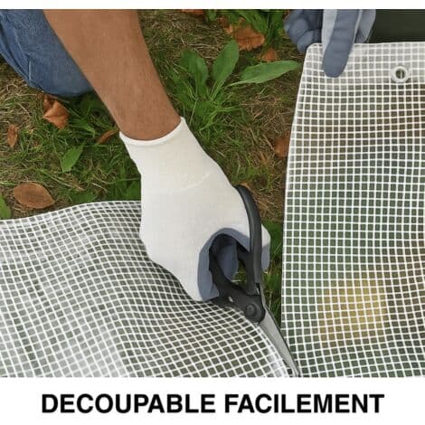 Cuttable Protective Tarp - 160g/m² - Reinforced Polyethylene - Ripstop - 4 x 10m - Transparent