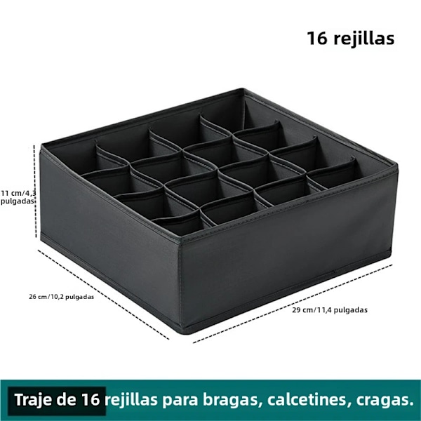 Lådinsats Underklädesförvaring Strumpor Och BH Byxor Förvaringslåda Skåp Lådinsats För Kläder Slipsar Garderobskläder 16B Grids