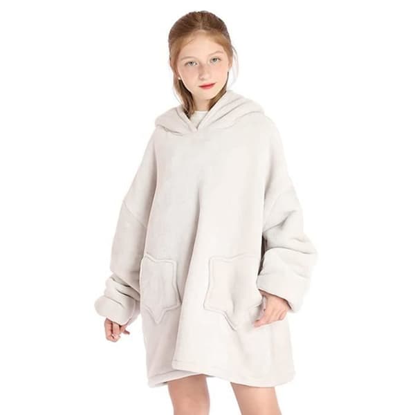 XJYDNCG Hættetrøje Fleecetæppe Pullover Plaid Børns Oversized Sød Vinter Varm Bærbar Komfortabel (Kanin)