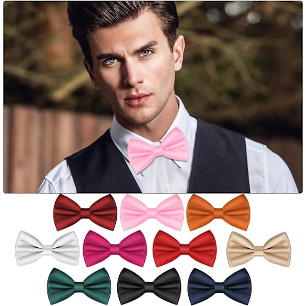 Butterfly butterfly slips til mænd, klassisk ensfarvet butterfly butterfly slips til mænd, satin smoking butterfly slips, justerbar formel butterfly slips til fest, bryllup Pink