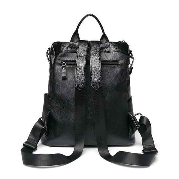 Lightweight Women's Leather Casual Backpack, Anti-theft Travel Backpack