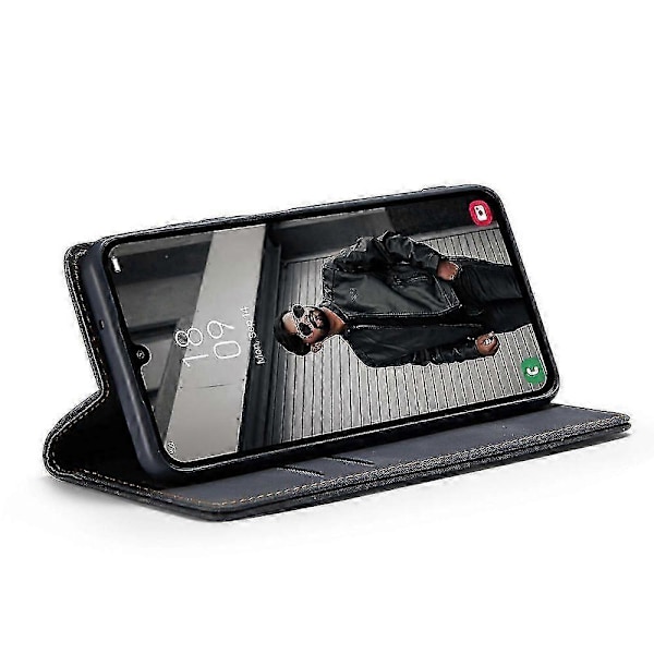 Kompatibelt Samsung Galaxy A16 5G/ A16 4G Fodral CASEME 013 Serien Korthållare Ställ Läder Telefonskal_Present till G Black