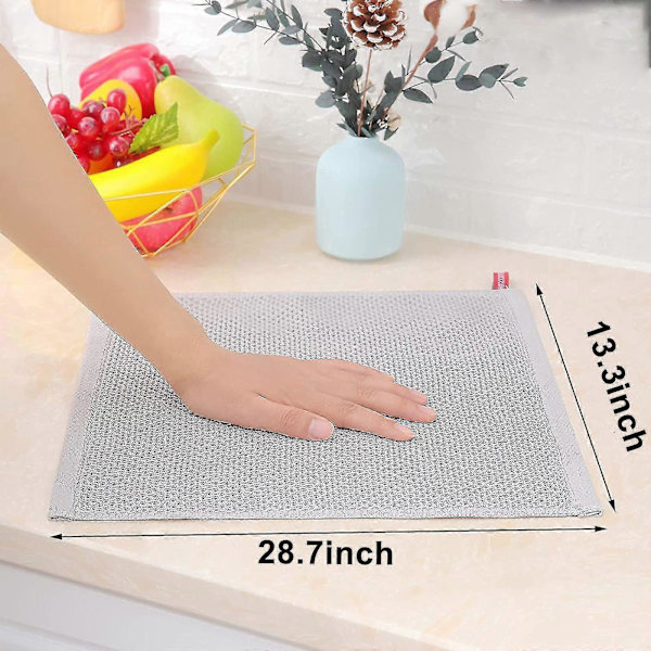 6-pack 100% Cotton Terry Dishcloths Kitchen Dish Cleaning Hanging Loop Light Gray Light gray 34*73cm