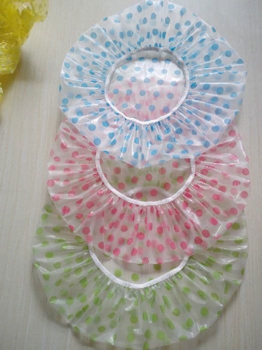 Vanntett dusjhette, gjenbrukbar badehette i plast, salonghette for kvinner, barn, jenter og damer