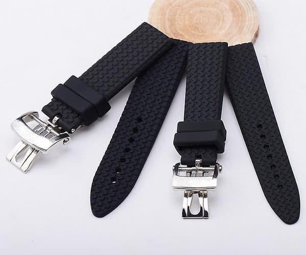 Chopard Butterfly Spenne Silikon Gummirem Black belt silver buckle 23cm