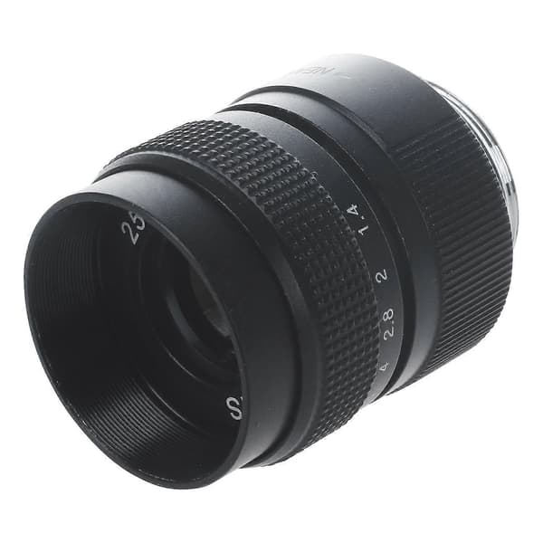Fjernsyn TV-objektiv/CCTV-objektiv til C-mount kamera 25mm F1.4 i sort