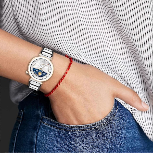 Kompatibel med Huawei Watch GT 5 41mm GT 5 Pro 42mm Klockarmband Keramik + Zinklegering Armband - Silver+Vit Multicolor Rose Gold+White