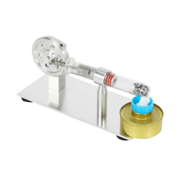 Mini Stirlingmotor Mini Generator Extern Turbin Ångmaskin Modell Vetenskap Utbildningsmaterial silver
