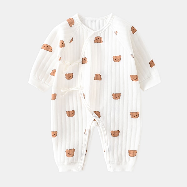 Bodysuit för pojkar och flickor nya vinter bomull babykläder 0-6m Khaki newborn