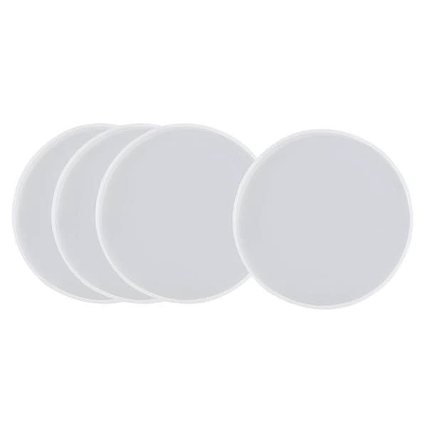 4 STK Runde Resin Coaster Form til Resin Støbning, Epoxyforme til Støbning med Resin, Beton, Cement transparent white