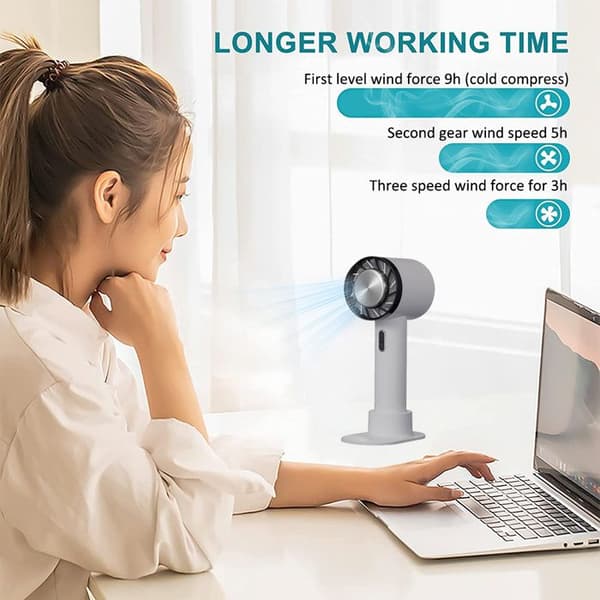 1 Bærbar ventilator, ABS, køling -20°C, 3 hastigheder, USB, bordmodel.