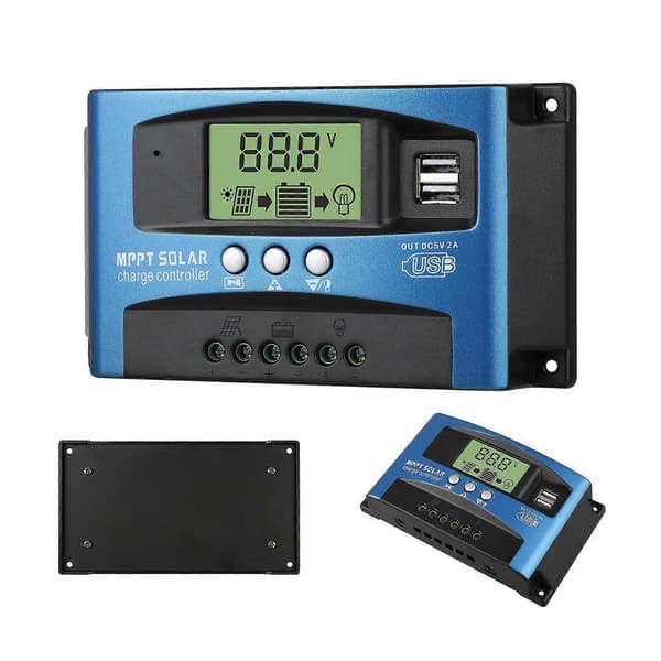 MPPT Solcelleladeregulator 30A 40A 50A 60A 80A 100A Automatisk Lade Utladning LCD Solcellepanel Batteriregulator 30A