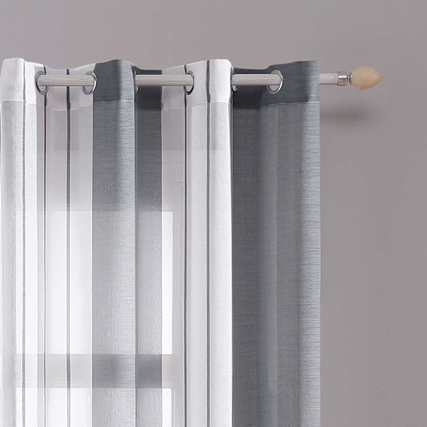 Tylgardiner, Mørklægningsgardiner til stuen, 2 stk., Termiske isolerende gardiner mod kulde og varme til soveværelset med øjer, lysegrå Gris 132X245CM