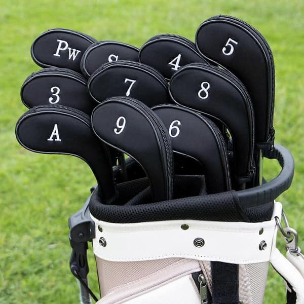 10 STK Lynlås Golfkølle Jerncovers med Nummer Golfkølle Covers til Jernsæt til Golf Jernhovedcover