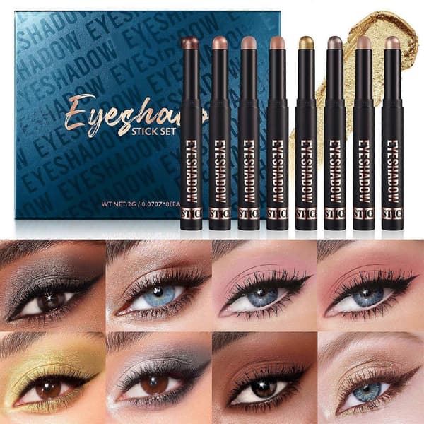 Eyeshadow Stick, Long-lasting Cream Eyeshadow Stick, Matte & Eyeshadow Eye Makeup