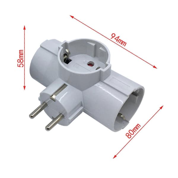 3-veis multi-stikkontakt, strømskinne, trippelpluggadapter