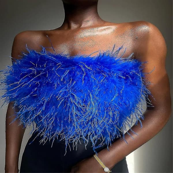 Kvinders moderigtige fluffy multifarvede top-L