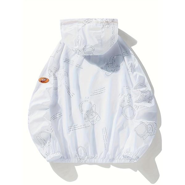 Herrjackor Vår Och Höst Astronaut Rymddräkt Huvtröja Sportkläder Tide White M