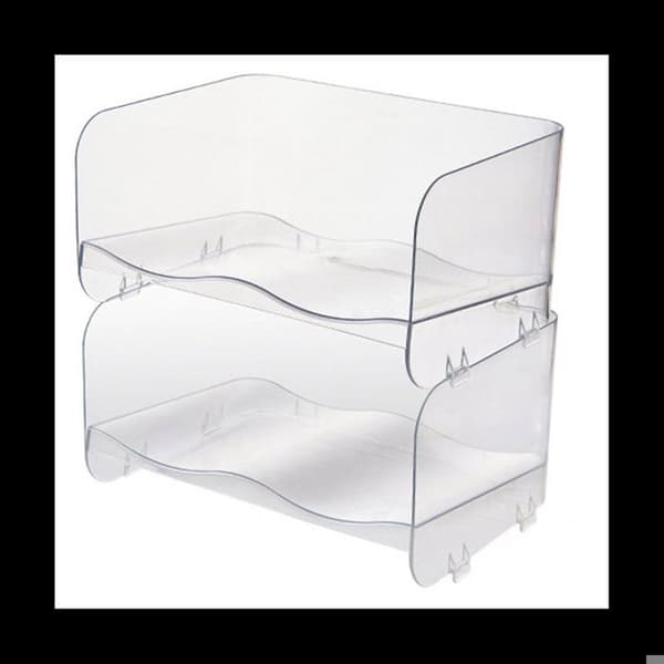2 x opbevaringshylder, plast, transparent