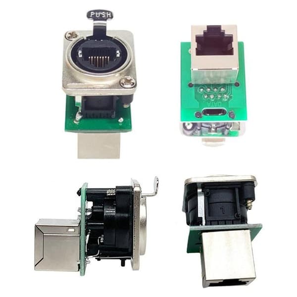 20 stk. Ethercon RJ45 chassisuttak, Ethercon NE8FDP gjennomkobling, RJ45 Cat5 serie D panelmontert uttak