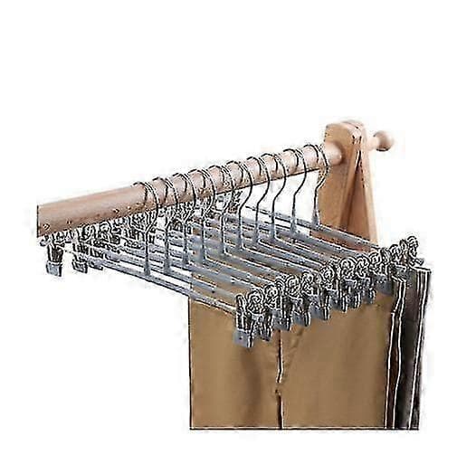 10 st Kjolar Galgar Byxhängare Med Klämmor Metall Byxhängare grey