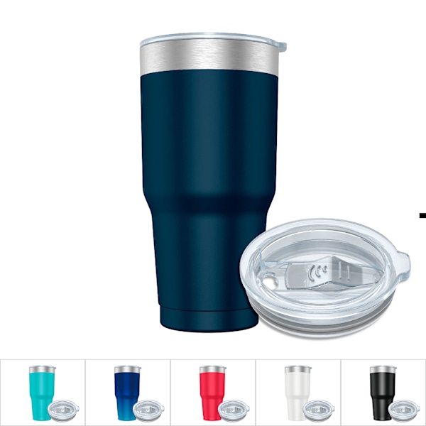 Kaffe Termokop 900ml (10 Farver) og Hånd- eller Bilbærende Tekop - Termokop i Rustfrit Stål med Låg, Rustfri Stål Kop. Azul Degradado