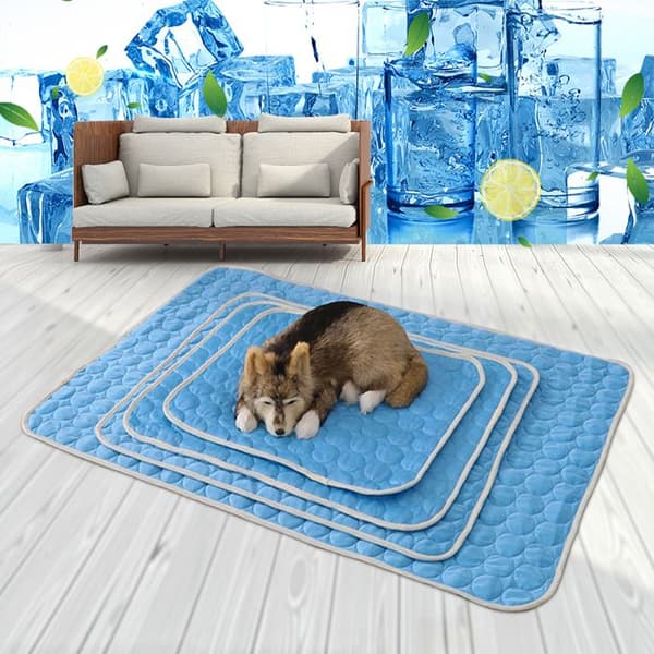 Phoesky Kølemåtte til Kæledyr - 70x55 cm - Blå - Åndbar - Vaskbar - Til Hunde og Katte