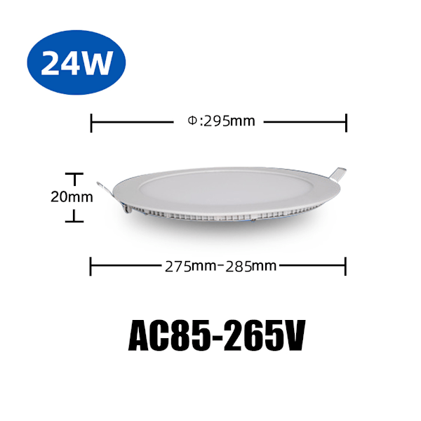 Erittäin ohut LED-paneelivalo, kattovalaisin, pyöreä upotettava alasvalo, pyöreä 3W 6W 9W 12W 15W 18W 24W spottivalo Plafond 110V 220V 230V 3W Natural Light(4000K)