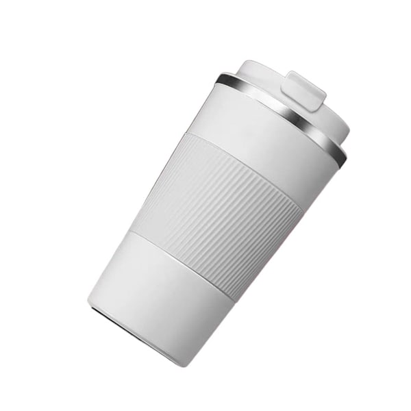 380 ml termos i rostfritt stål för kaffe och te, portabel läckagesäker kaffekopp, vakuumisolerad White