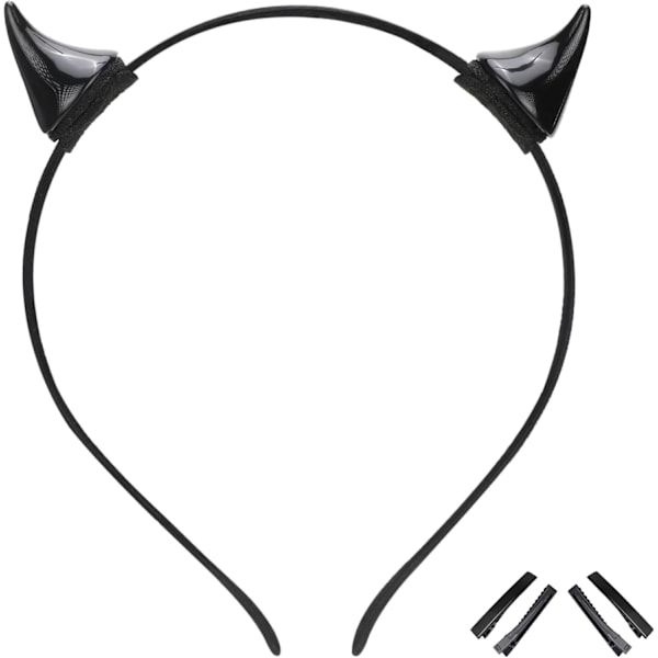 MOSTORY Demon Horns Hodebånd - Djevelhorn Hårbøyle for Cosplay Halloween Kostyme Voksen Black