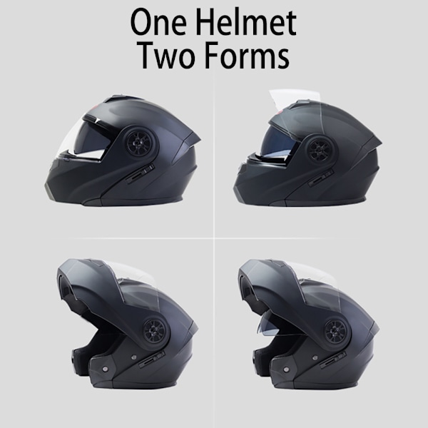 Arrival Motorcykelhjälm för män, professionell racing, uppfällbar, ABS-material, modulär, dubbla linser 4 L（59-60）