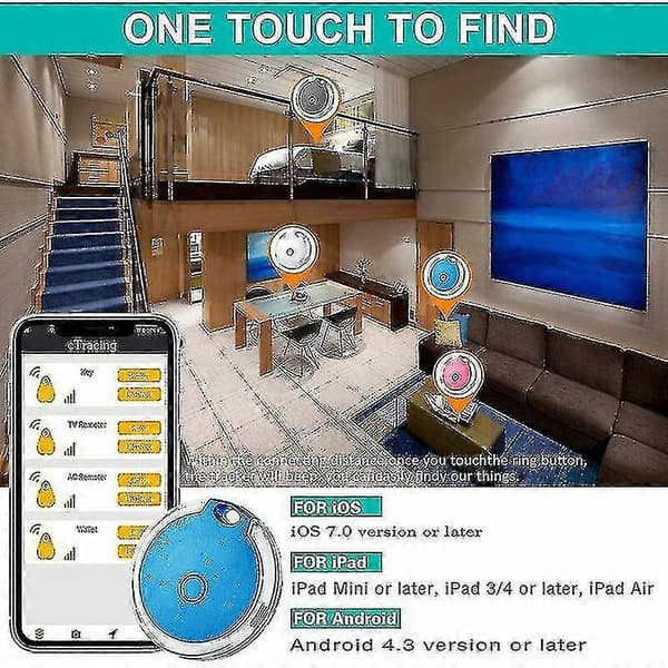 Pack Mini GPS Tracker Vattentät Portabel Bluetooth Tracker Kompatibel med Bagage/Barn/Husdjur/Katt/Hund Premium