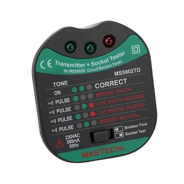 Mastech Ms5902 Automatisk Kretsbryter Sikringsfinner Stikkontakttester