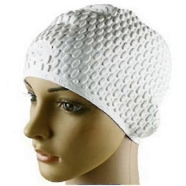 | Vanntett badehette for langt hår White-Silicone