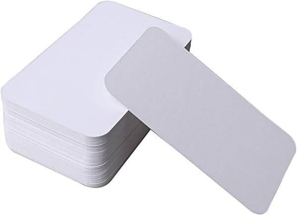 100 stk. hvide blanke kort i kraftpapir - DIY gavekort