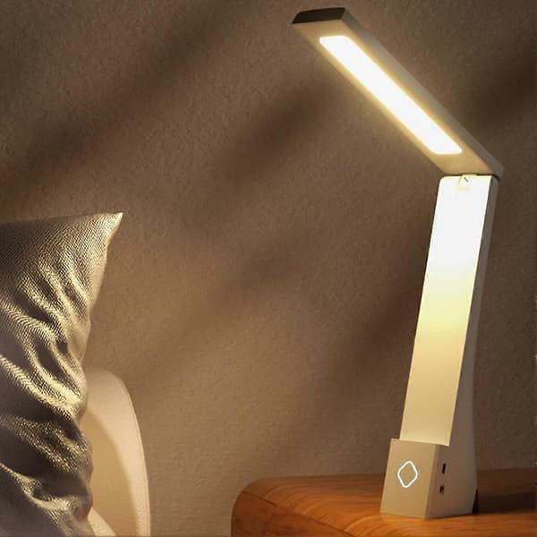Foldbar Studie 3 Dæmpbar Lys Effekter Lampe - USB Genopladelig LED Bordlampe, Øjenbeskyttelse til Studerende, Sengelæsning Black