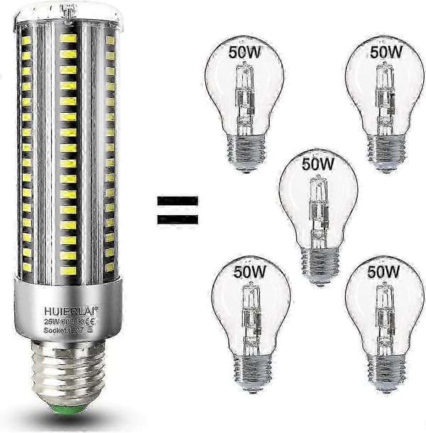 E27 LED Corn Light, 25W 3000LM, Klar Hvit, Tilsvarer 250W