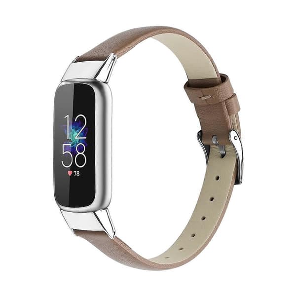 Läderarmband för Fitbit Luxe, Storlek: S (Svart) Grey