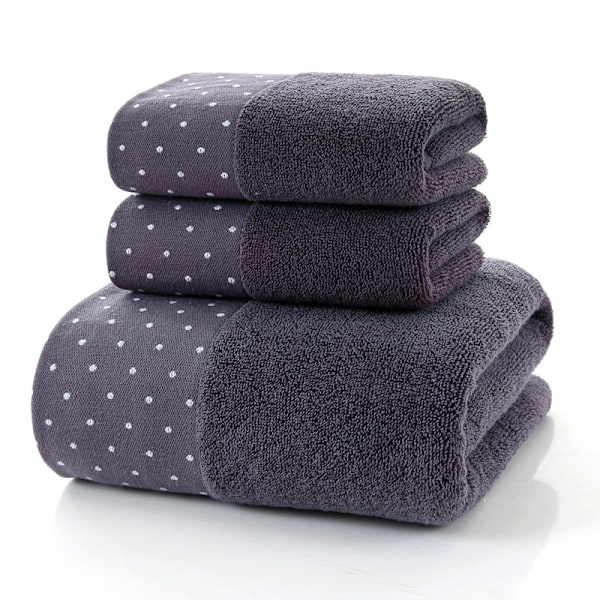 3-delars handduksset i bomull, 35 x 75, 70 x 140, badhandduk med geometriskt tryck 7 70x140 3pcs